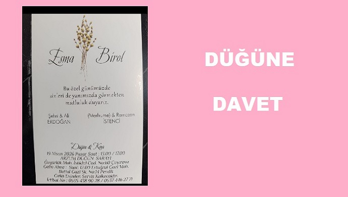 Düğüne Davet Esma Erdoğan