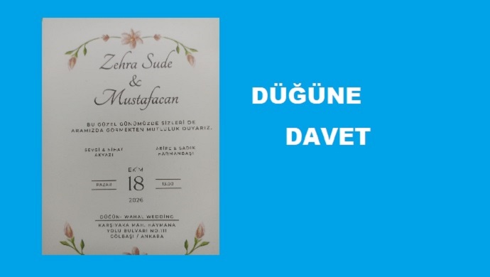 Düğüne Davet Mustafacan Harmanbaşı